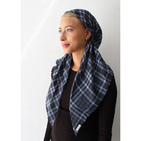 Slate Houndstooth Headscarf SB