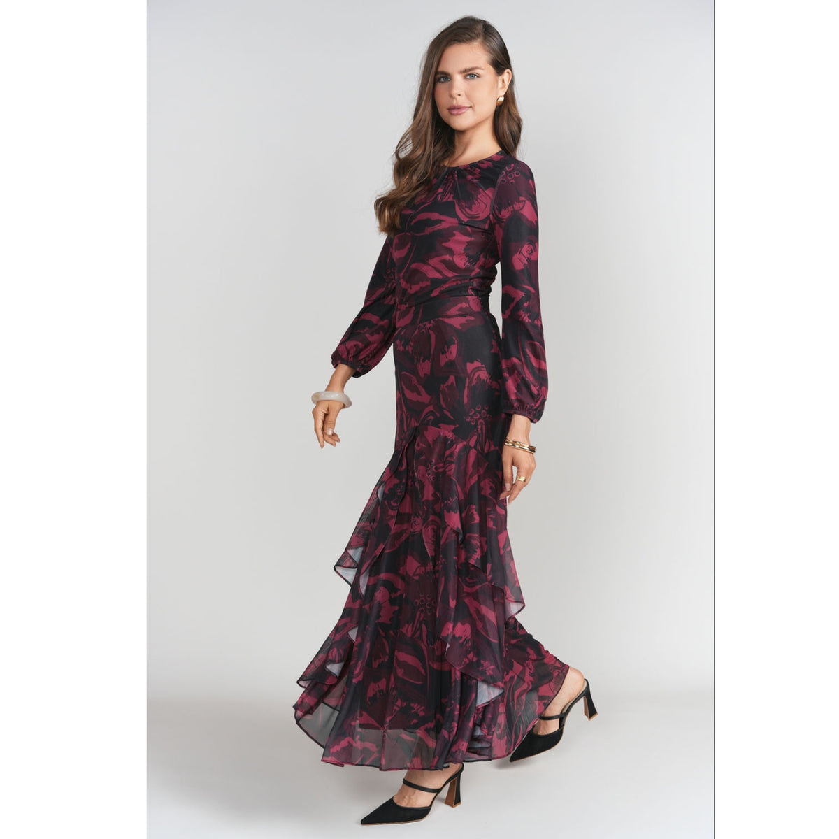Debbie Top Fuschia Flower Art Adina Lv