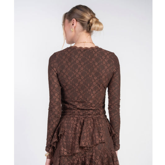 Allison Lace Tee Chocolate Adina LV