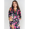 Side Ruched Velvet Dress Winter Blossom