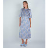 Blue Confetti Floral Pleated Dress - The Mimi Boutique
