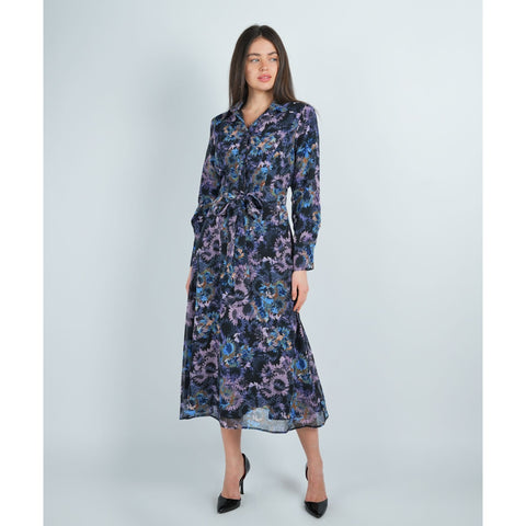 Pesha Purple Floral Dress