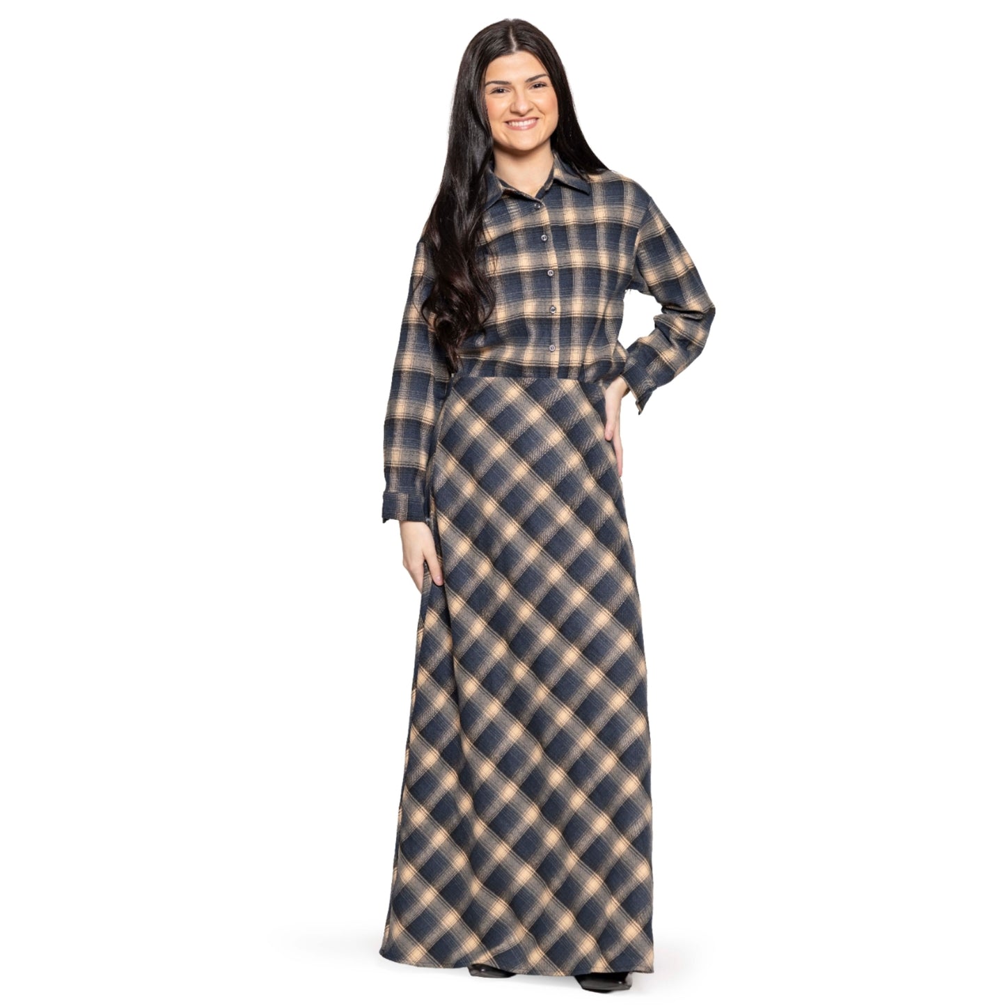 Plaid Woolen Skirt Lilac Teen