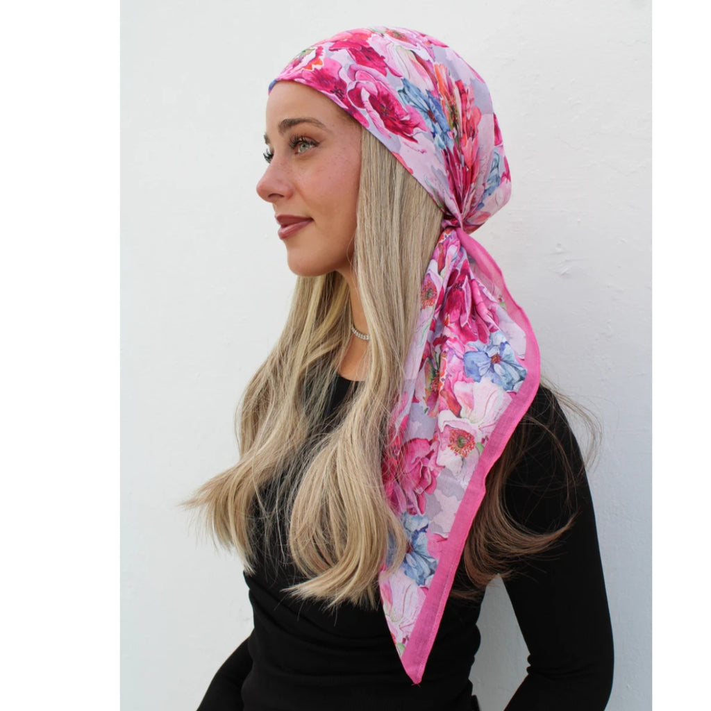D*在様 apolina peony headscarf picnic chec Pink Flower Power Headscarf SB – The Mimi Boutique