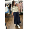 Wrinkle Navy Maxi Skirt Sam Fash