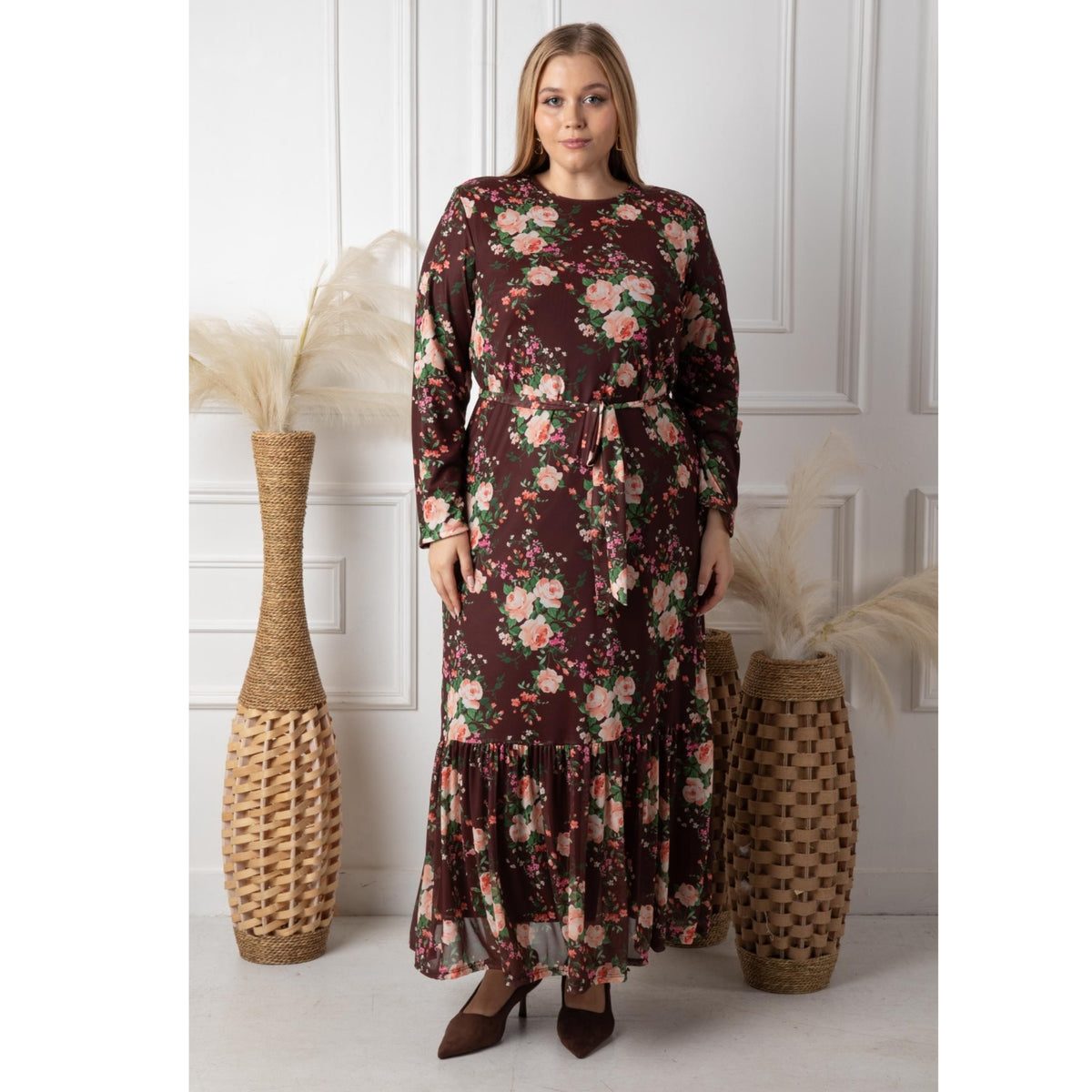 Luma Dress Brown Floral