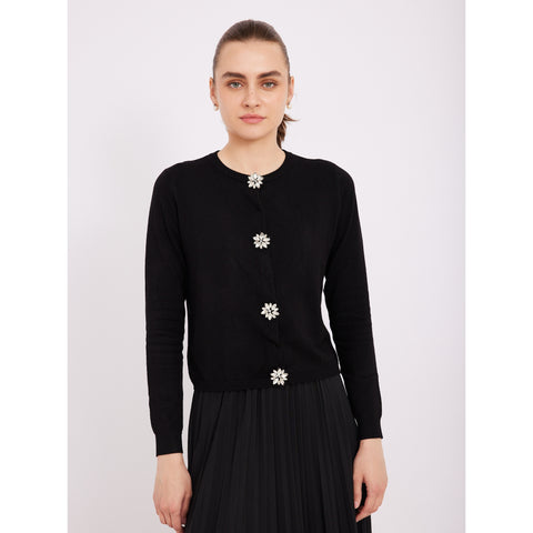 Black Rhinestone Cardigan Valour