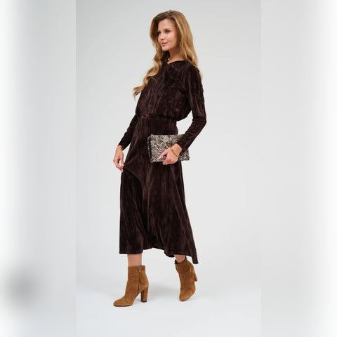 Velvet Midi Skirt Hazelnut DF