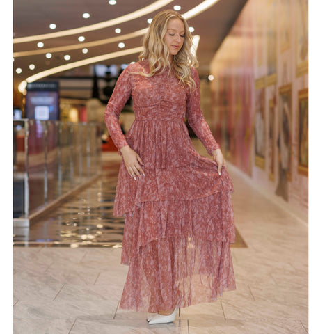 Maria Mauve Mesh Dress