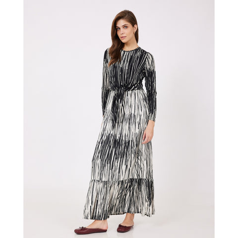 Bella Black & White Maxi Dress OC