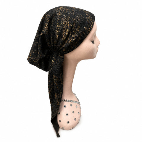 Metallic Foil Short Tail Pre-Tied Scarf Atifa