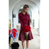 Cherry Drop Hem Leather Skirt Adina LV