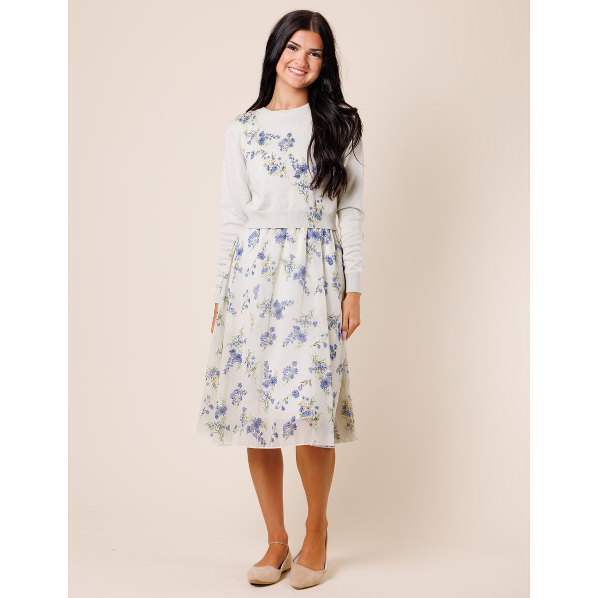 Green & Blue Flower Skirt Lilac Teen