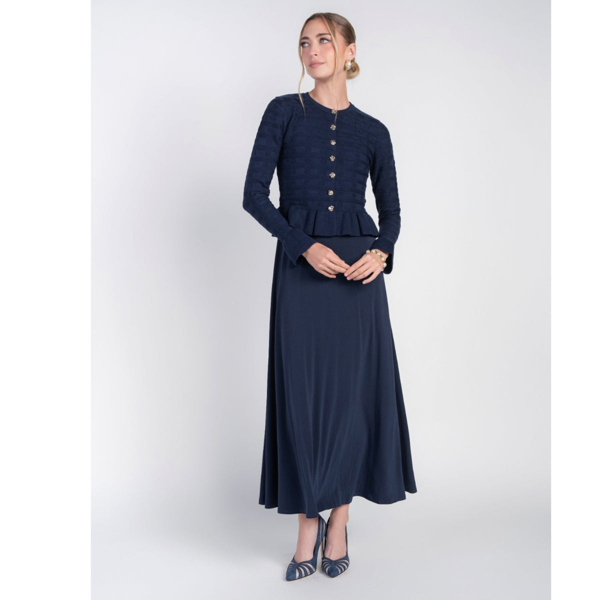 Peplum Cardi Navy
