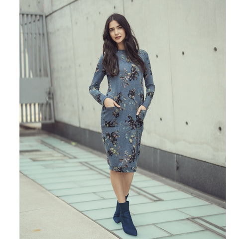 Alice Dress Denim Floral