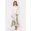 Floral Colorblock Lace Sage Skirt