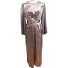 Assymetrical Satin Ice Mocha Print Dress