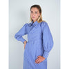 Blue Stripe Mock Wrap Dress - The Mimi Boutique