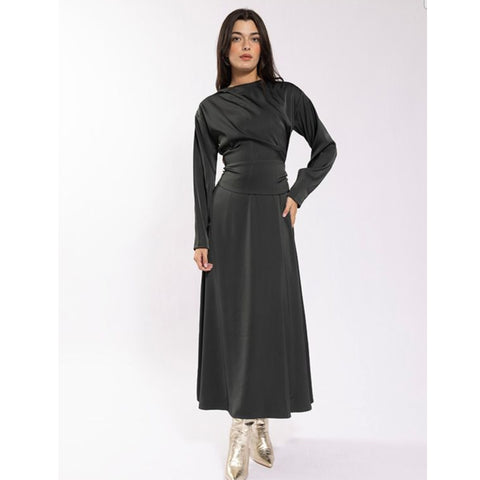 Draped Slip Dress Hunter