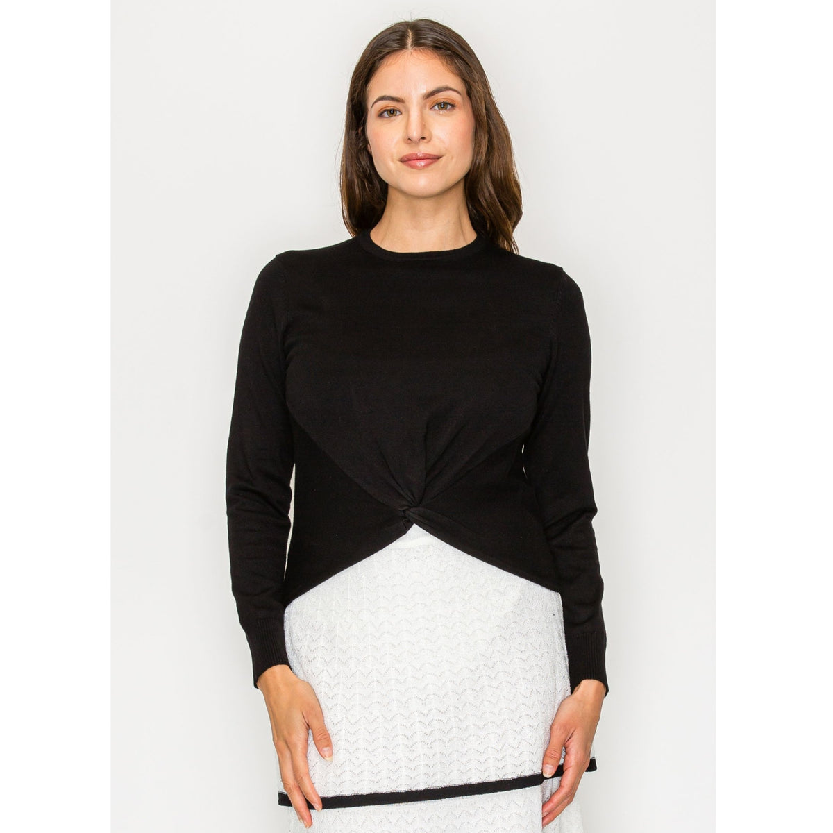 Black Knot Front Sweater Yal