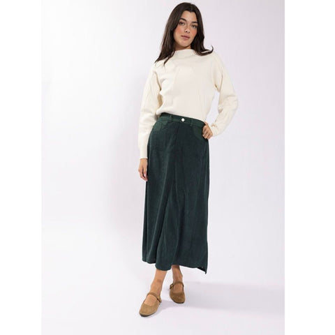 Corduroy & Denim Combo Skirt