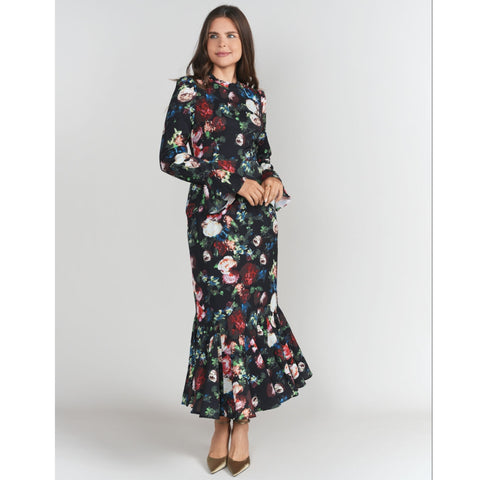 Aliza Dress Exotic Winter Floral Adina LV