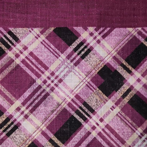 Purple Plaid Shimmer Headscarf Itsyounique Pre-Tied