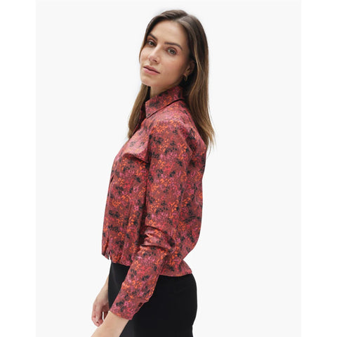 Alice Blouse Maroon Print
