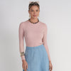 Pink L/S V-Neck Tee Adina LV - The Mimi Boutique