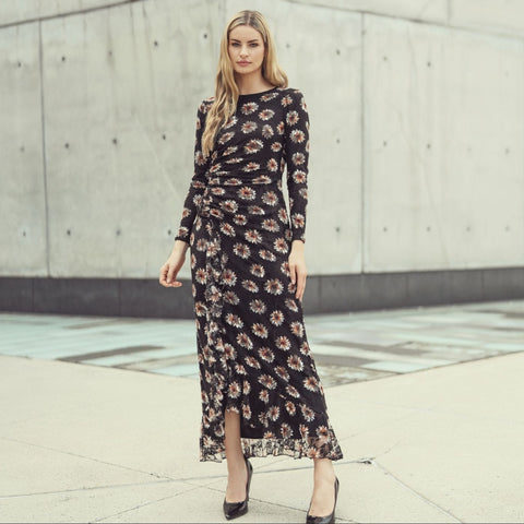 Janet Dress Taupe Floral