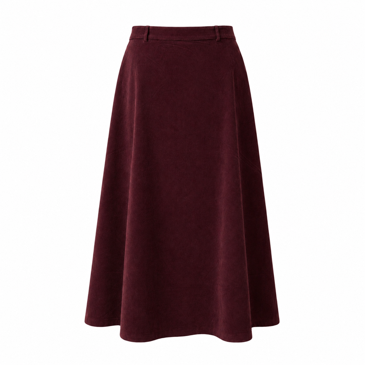 Corduroy Aline Skirt Burgundy Code Plus