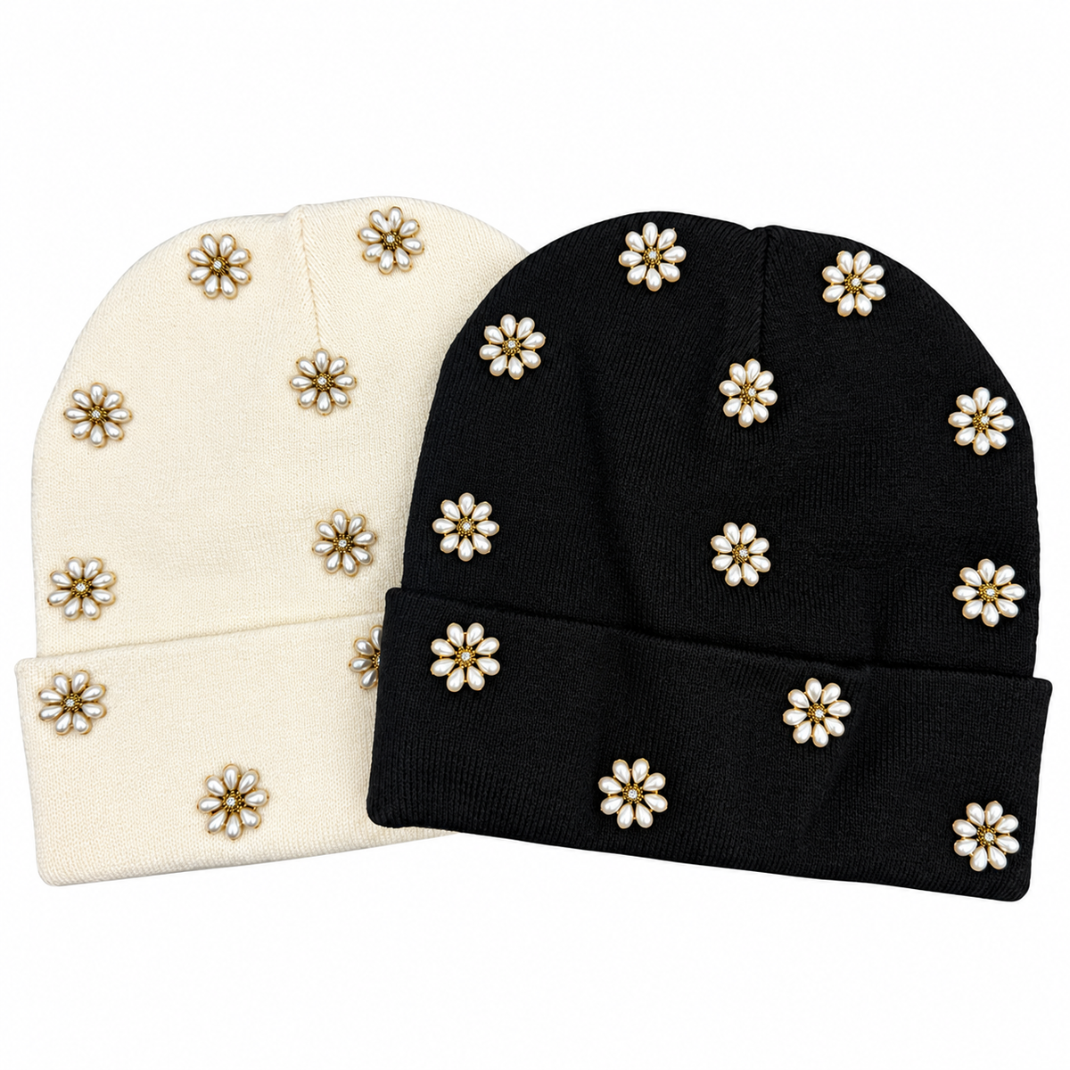 Dacee Cuffed Winter Hat Pearls