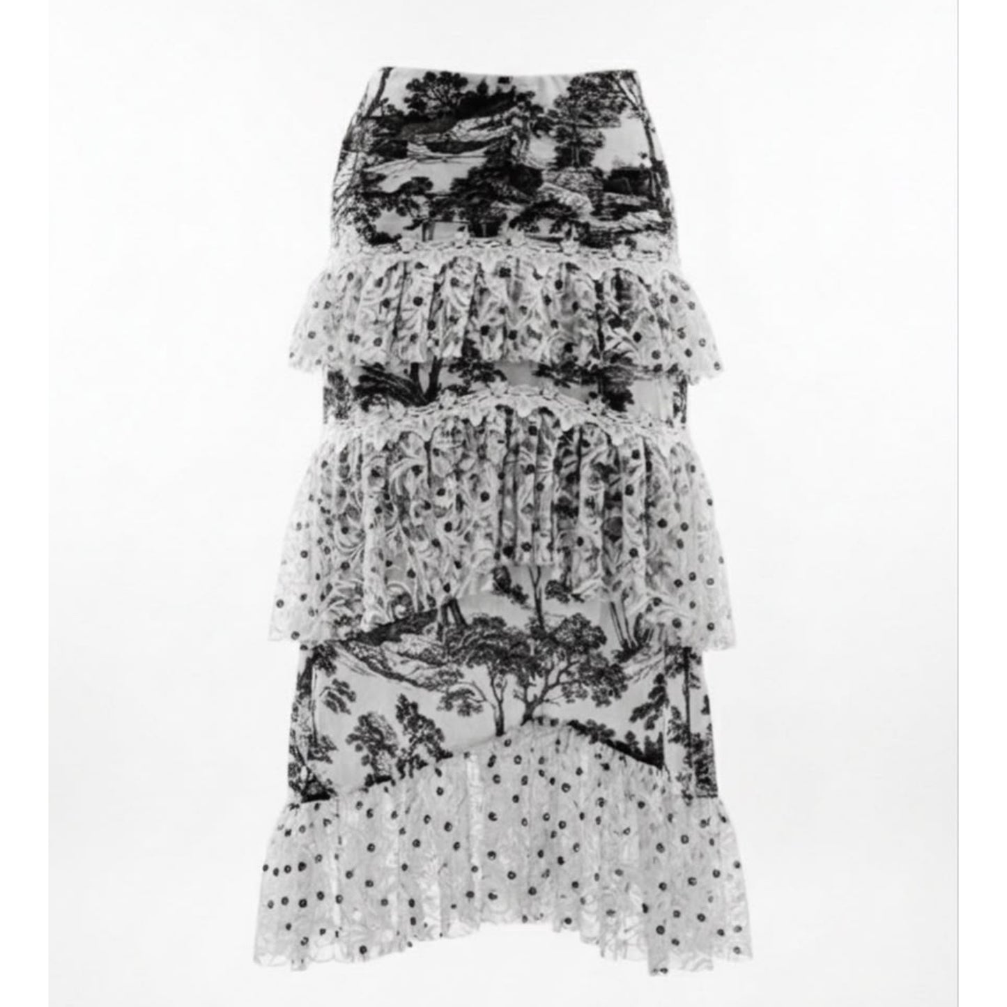 High Low Lace Ruffle Skirt Nina