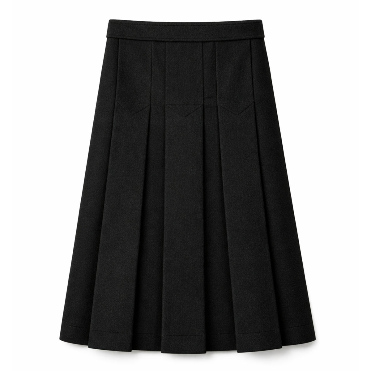 Power Pleate Skirt Solid Black Code Plus