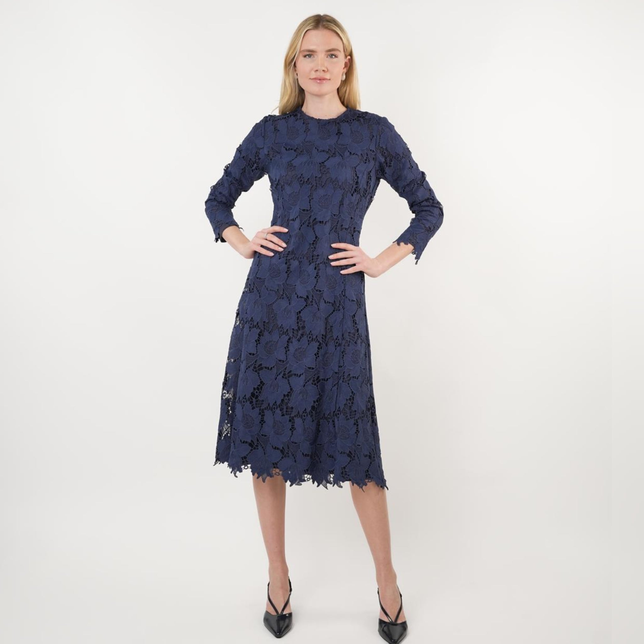 Navy Blue Lace Dress – The Mimi Boutique
