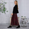 Burgundy Cosmo Distressed Skirt