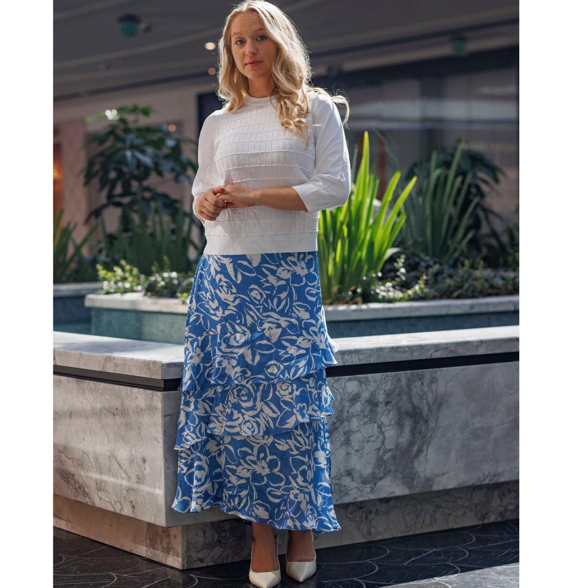 Feather Print Skirt