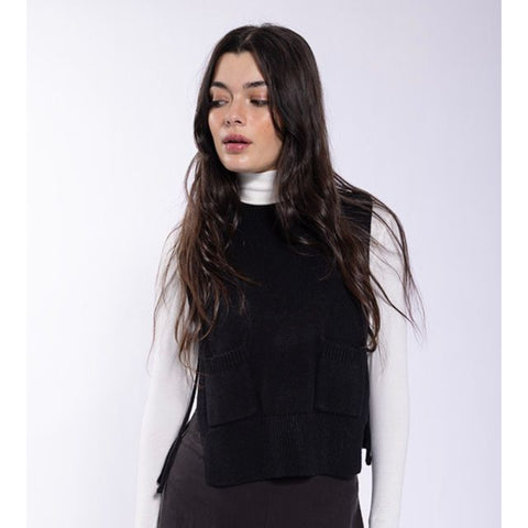 Black Side Tie Vest