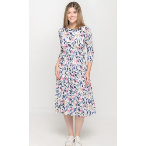 Side Tie Purple Floral Dress