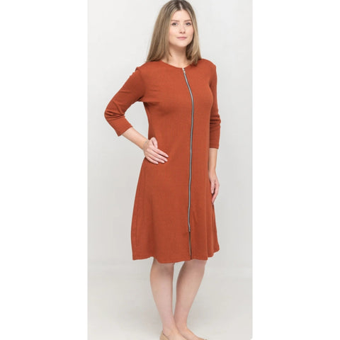 Rust Sweater Zip Dress KMW