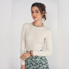 Cream L/S V-Neck Tee Adina LV - The Mimi Boutique