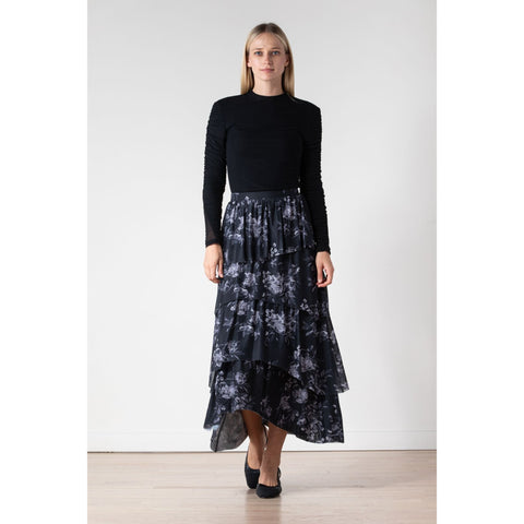 Dia Skirt Lunella Charcoal Bloom