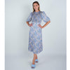Blue Confetti Floral Pleated Dress - The Mimi Boutique