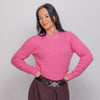Bubble Gum Pink V Neck Sweater
