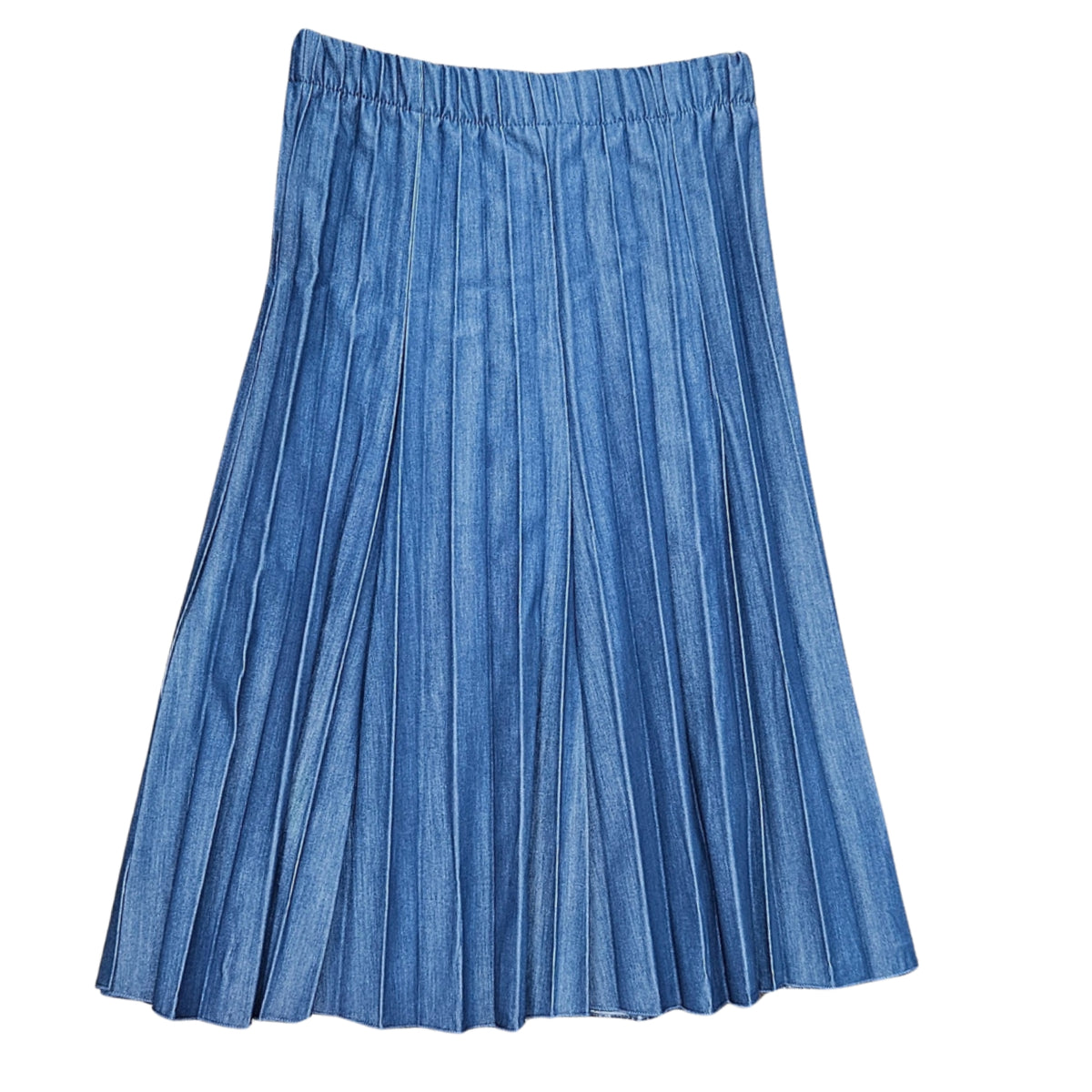 Messy Pleate Denim Skirt 25" Sam Fash
