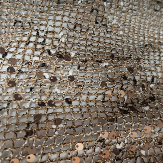 Beige Mesh Sequin Dress
