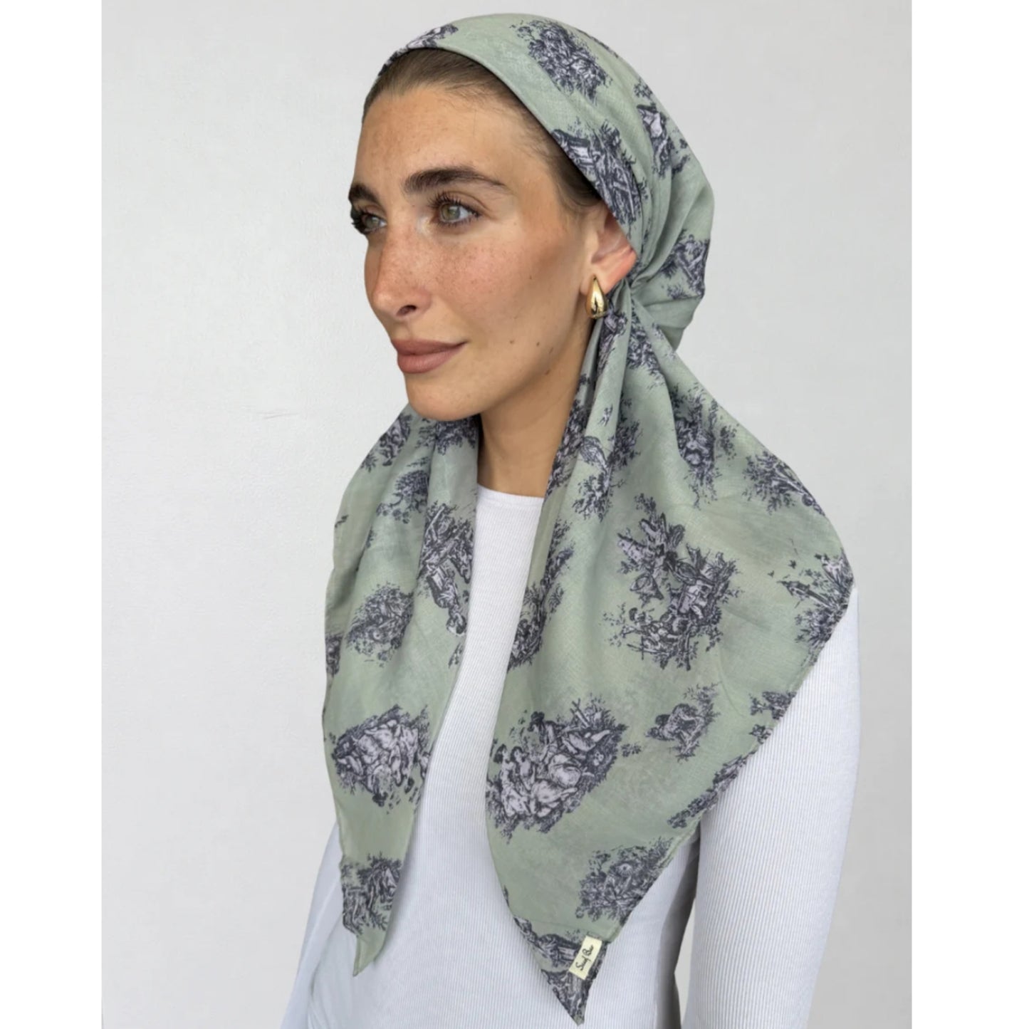 Olive Chateau Toile Headscarf SB