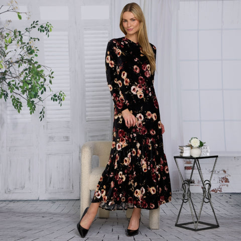 Liz Maxi Dress Mauve Floral