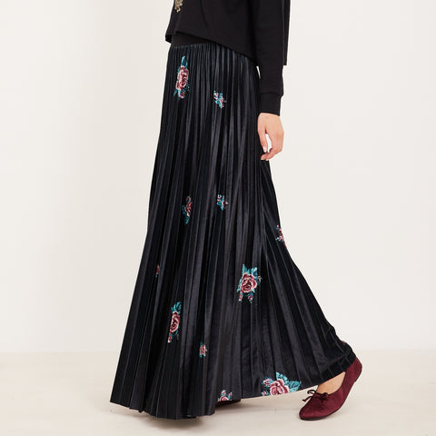 Floral Velvet Skirt