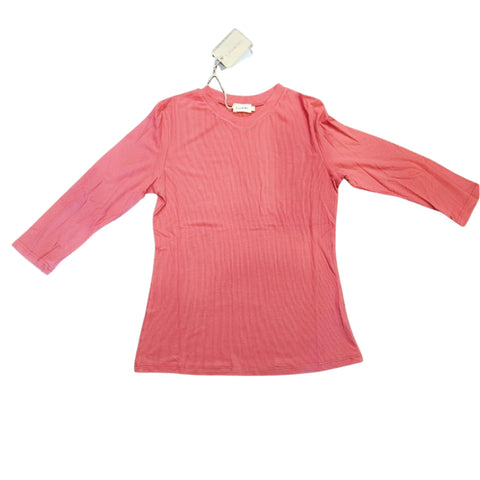 Dark Mauve Micro Ribbed V-Neck Tee